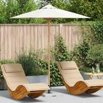 vidaXL Tuinparasol Crème Wit 217 x 230 cm Bamboe, Tuin en Terras, Verzenden, Nieuw