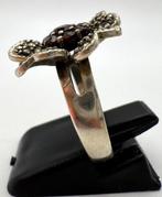 Zonder Minimumprijs - Ring Zilver Granaat - Handgemaakt, Handtassen en Accessoires, Ringen, Nieuw
