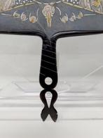 Handwaaier - Leder, Hoorn - Wayang-stijl