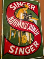 Oud emaille reclamebord singer nahmaschinen - Oud emaille