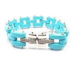 Turquoise - Zilver - Armband - met de hand gemaakt, Verzamelen