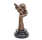 Sculpture, Denkende kabouter - goblin - 26 cm - Bronze,