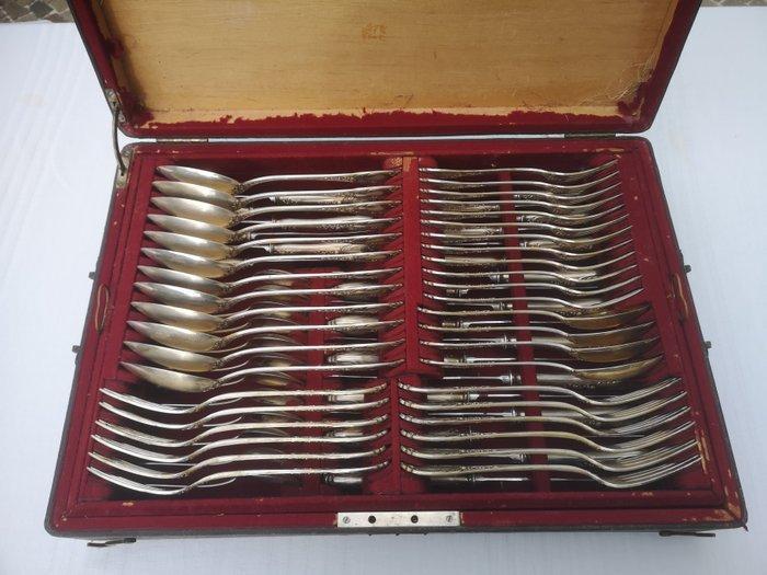 Leonhardt & Fliegel - Bestekset voor 12 personen (76) - .800, Antiek en Kunst, Antiek | Zilver en Goud