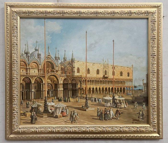 Aldo Marini (XX) - Venezia, Antiek en Kunst, Kunst | Schilderijen | Klassiek