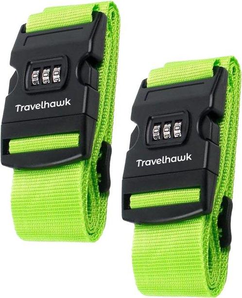 Tweedekans | Travelhawk Kofferriem met Cijferslot - 2 Stuks, Handtassen en Accessoires, Koffers, Ophalen of Verzenden