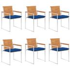 vidaXL Tuinstoelen 6 st met kussens massief acaciahout, Tuin en Terras, Verzenden, Nieuw