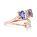 Bague - 18 carats Or rose - 2.03ct. tw. Tanzanite - Diamant