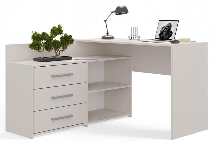 Hoekbureau creme met lades Creme (Kantoor), Huis en Inrichting, Bureaus, Nieuw, Verzenden