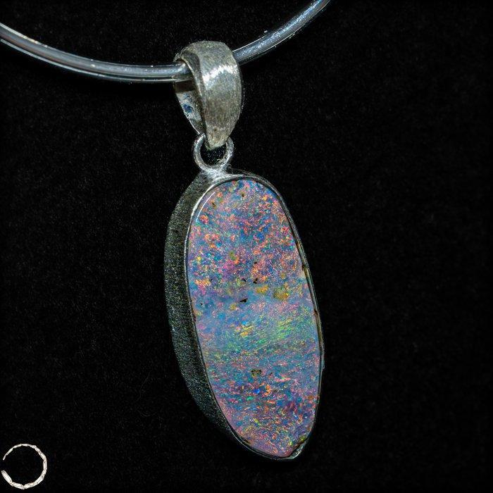 Natuurlijke Boulder-Opal hanger uit Australië 925 zilver, Collections, Minéraux & Fossiles