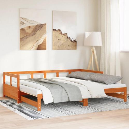 vidaXL Slaapbank onderschuifbed matras 90x200 cm grenenhout, Huis en Inrichting, Slaapkamer | Bedden, Nieuw, Verzenden
