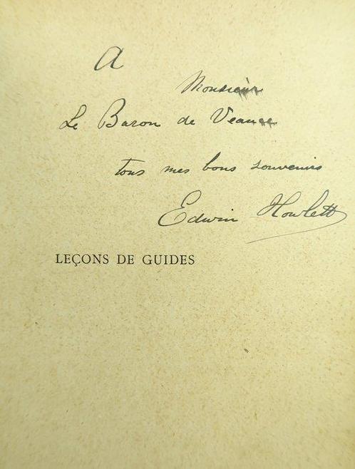 Signé; Edwin Howlett - Leçons de guides - 1893, Antiquités & Art, Antiquités | Livres & Manuscrits