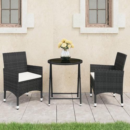 vidaXL Ensemble de bistro de jardin 3 pcs poly rotin et, Jardin & Terrasse, Ensembles de jardin, Neuf, Envoi