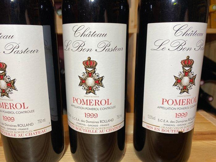 1999 Château Le Bon Pasteur - Pomerol - 3 Fles (0,75 liter), Verzamelen, Wijnen