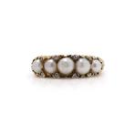 Ring Antieke Victoriaanse 15kt Gouden Dames 5-Steens, Handtassen en Accessoires, Ringen, Nieuw