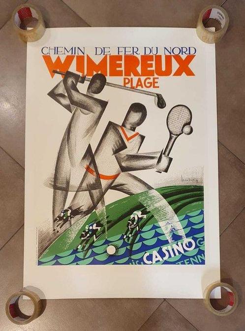 Léon Dupin - Chemin de Fer du Nord Wimereux Plage, Antiek en Kunst, Kunst | Tekeningen en Fotografie