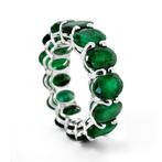 Ring - 14 karaat Witgoud - 10.75ct. tw. Smaragd, Nieuw