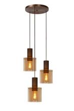 Hanglamp Lucide TOLEDO -  - 3xE27 - Amber -, Huis en Inrichting, Lampen | Hanglampen, Verzenden, Nieuw