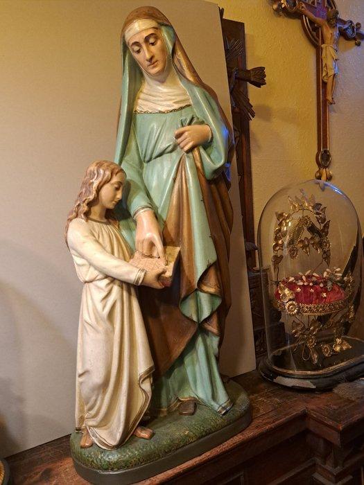 Hoogte 80 Cm Kerkbeeld Heilige Anna met Maria - Art Nouveau, Antiek en Kunst, Kunst | Niet-Westerse kunst