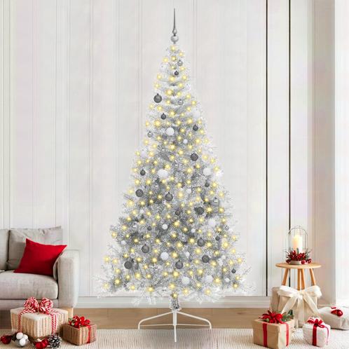 vidaXL Kunstkerstboom met decoratieve touwlichten Zilver 240, Diversen, Kerst, Nieuw, Verzenden