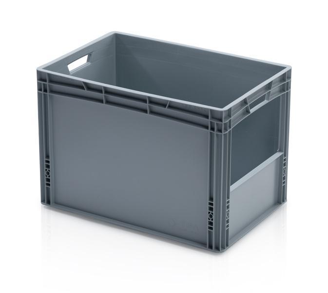 Magazijnbak 600x400x420mm met grijpopening stapelbaar, Zakelijke goederen, Kantoor en Winkelinrichting | Magazijn, Stelling en Opslag