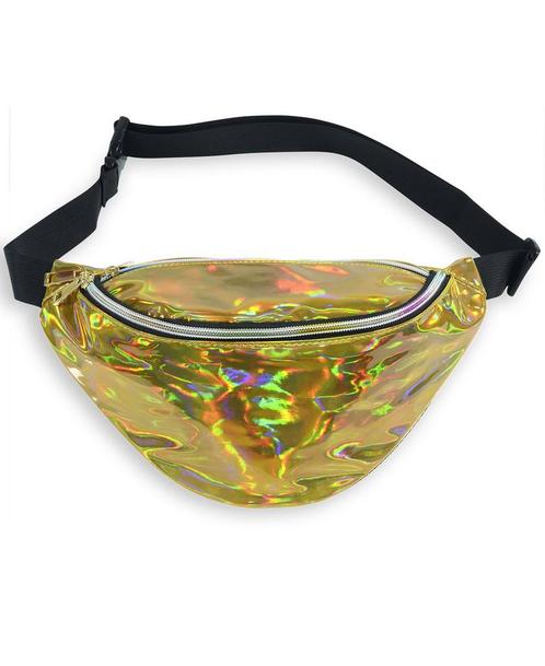 Gouden Heuptas Banaanvorm Fanny Pack Twee Vakken Zwarte Band, Handtassen en Accessoires, Tassen | Damestassen, Overige kleuren