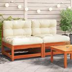 vidaXL Tuinbanken zonder armleuning kussens 2 st grenenhout, Tuin en Terras, Verzenden, Nieuw