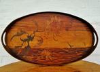 Établissements Gallé - Art Nouveau dienblad met marqueterie, Antiek en Kunst
