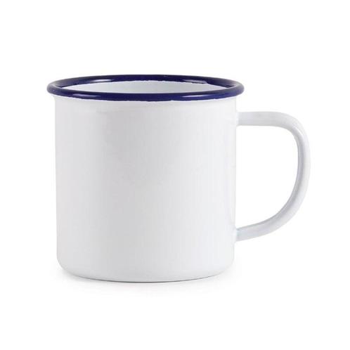 Mokken | Geëmailleerd Staal | Wit/Blauw | 35cl | 6 Stuks |, Zakelijke goederen, Horeca | Keukenapparatuur, Nieuw in verpakking