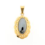 Gouden hanger met hematiet (vintage gouden hanger, vintage), Handtassen en Accessoires, Bedels, Ophalen of Verzenden, Gebruikt