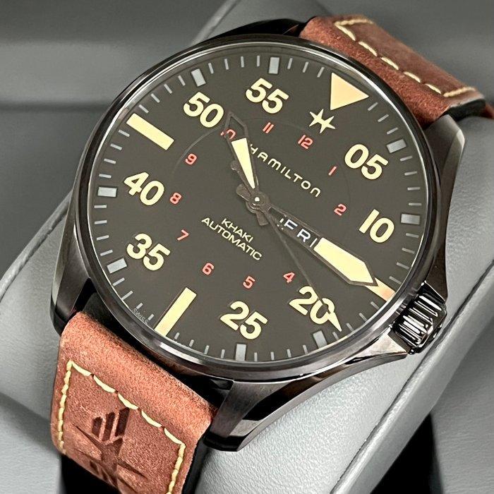 Hamilton - Khaki Aviation Pilot Day Date Auto - H64705531 -, Handtassen en Accessoires, Horloges | Heren