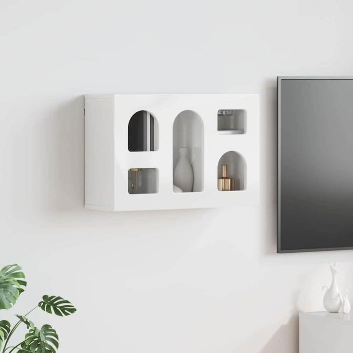 vidaXL Hangkast met plank Hoogglans wit 60 x 20 x 40 cm, Huis en Inrichting, Kasten | Overige, Nieuw, Verzenden