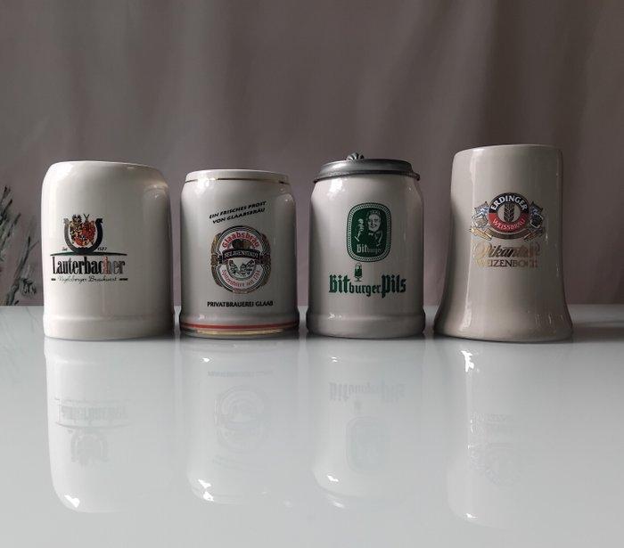 Bitburger, Becks logo Gold - Bierpul (8) - Glas, Keramiek,, Antiek en Kunst, Antiek | Speelgoed