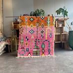 Roze en oranje Marokkaans wollen tapijt 150x190 cm -, Nieuw