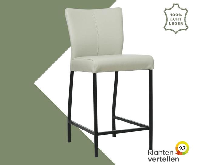 Leren barkruk Revolt laag - Toledo Perle (lichtgrijs) -, Huis en Inrichting, Barkrukken, Nieuw, 1 kruk, Leer, 90 cm of meer, Ophalen of Verzenden