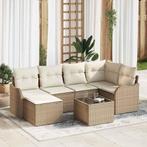 vidaXL Tuinbank Set Beige poly rattan, Verzenden, Nieuw