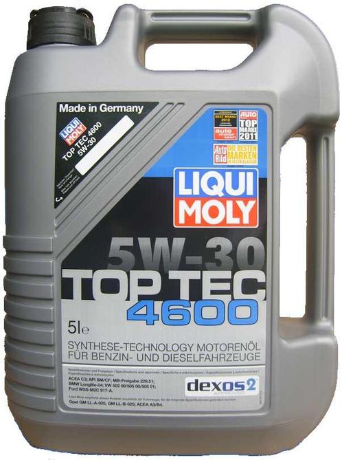 Liqui Moly Top Tec 4600 5W30 Dexos2 5 Liter, Auto diversen, Onderhoudsmiddelen, Ophalen of Verzenden