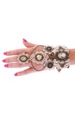 Armband Kant Creme met Ring Great Gatsby Roaring Twenties 3, Ophalen of Verzenden