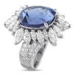 Ring Platina, Platina 2,93ct diamant- en tanzanietring -, Handtassen en Accessoires, Ringen, Nieuw