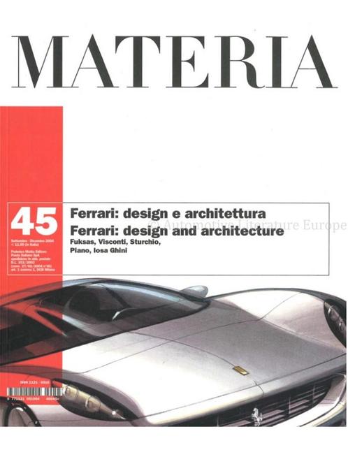 2004 MATERIA MAGAZINE: FERRARI, DESIGN AND ARCHITECTURE /, Livres, Autos | Brochures & Magazines