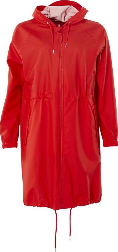 Rains Long W Jacket 1278 Jas - 08 Red (Jassen, Dameskleding), Kleding | Dames, Jassen | Winter, Nieuw, Verzenden