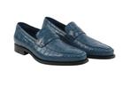 STEFANO RICCI RRP 5000€ 100% Alligator Loafers – Petrol Blue, Nieuw