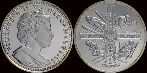 Isle of Man 1 crown 2009 Olympic games in Vancouver 2010..., Postzegels en Munten, Munten en Bankbiljetten | Verzamelingen, Verzenden