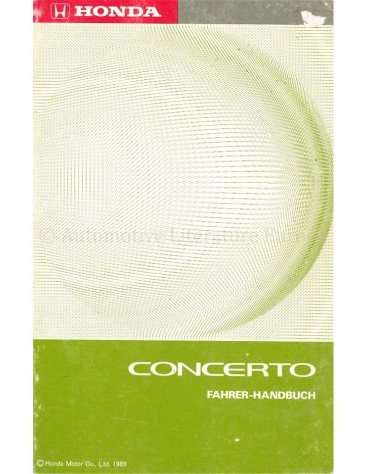1989 HONDA CONCERTO INSTRUCTIEBOEKJE DUITS, Auto diversen, Handleidingen en Instructieboekjes