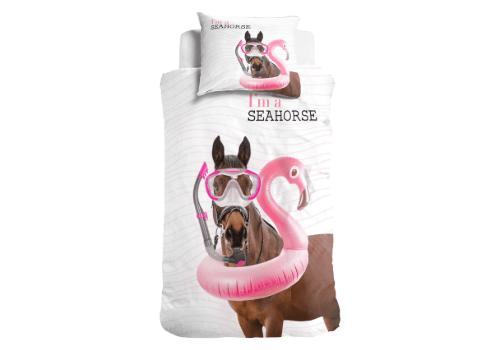 Little Monster Im a Seahorse Wit - 140 x 220, Huis en Inrichting, Slaapkamer | Beddengoed
