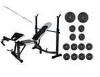 Complete thuis fitness set - Halterbank met 60 kg gewicht..., Sport en Fitness, Ophalen of Verzenden, Nieuw