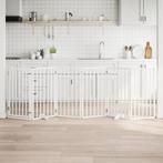 vidaXL Hondenhek met deur opvouwbaar 6 panelen wit 300 cm, Dieren en Toebehoren, Verzenden, Nieuw
