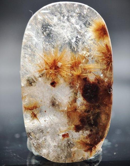 Prachtige Zeer Zeldzame Natuurlijke Goud Rutilated Bloemen, Verzamelen, Mineralen en Fossielen
