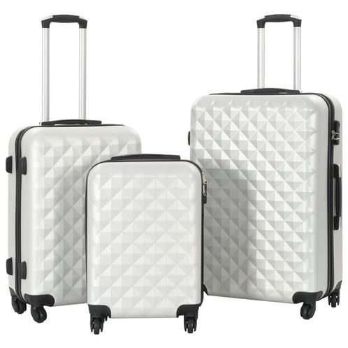 vidaXL 3-delige Harde kofferset ABS helder zilverkleurig, Bijoux, Sacs & Beauté, Valises, Envoi
