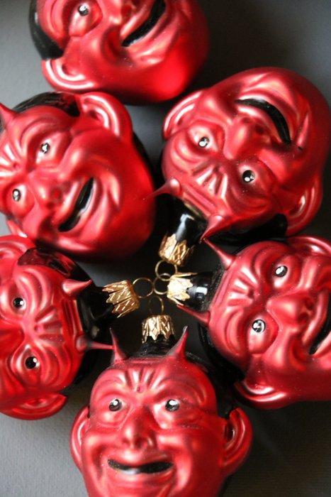 Kerstballen Glaswerkstätten Lauscha: krampus/duivel (6) -, Diversen, Kerst