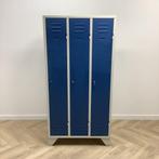 Tweedehands Garderobe/lockerkast 3 deurs, met hang en leg, Gebruikt, Metaal